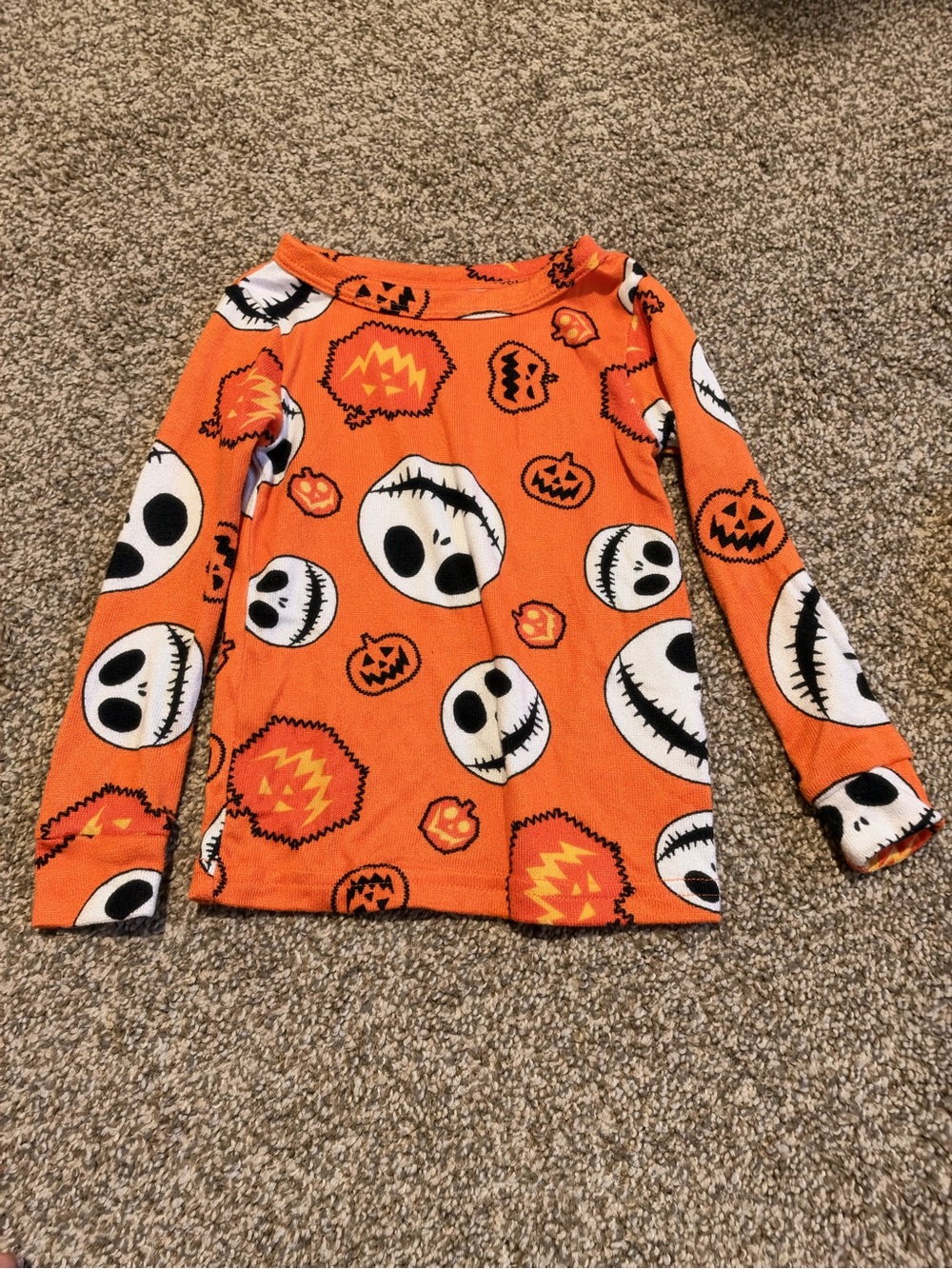 Disney Orange Jack Skellington Pumpkin Print Kids Costume Top